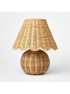 Studio McGee Woven Rattan Table Lamp in Natural